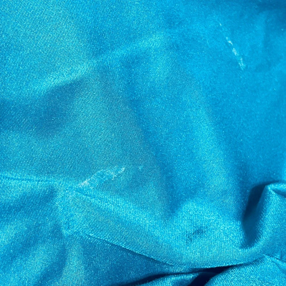 Vintage Vanity Fair Robe Size L Blue Snap Front Pockets Housecoat USA Made 80s
